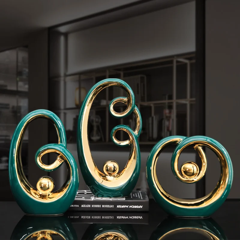 Keramik-Dekofigur, modernes Design, Weiß