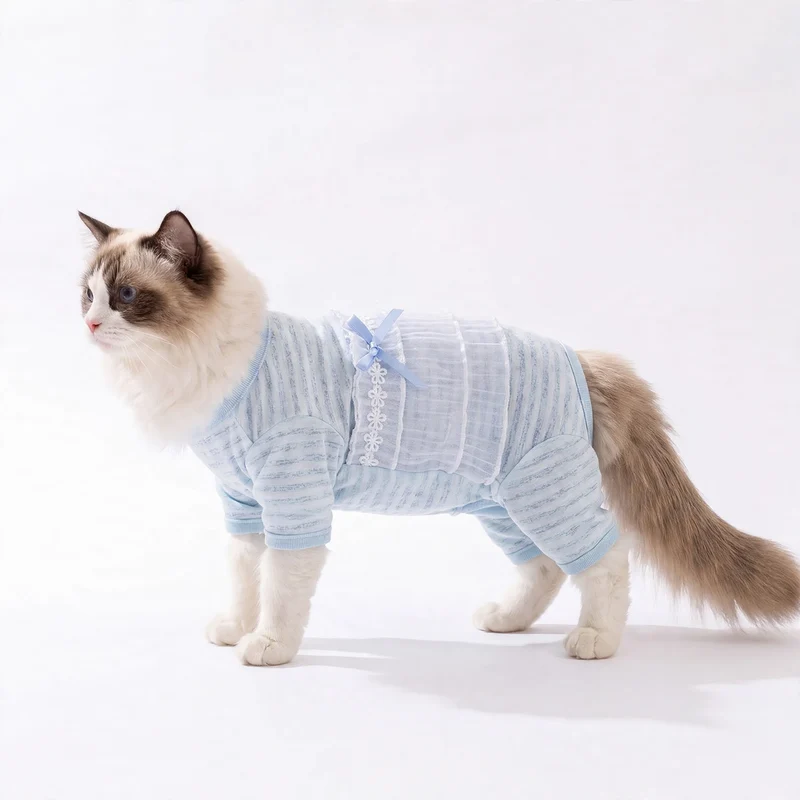 Katzen-Bauchschutz, dünn, vier Beine, Sommer