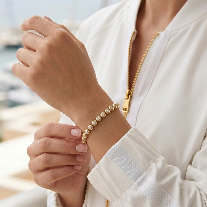 M&M Tennisarmband Modern Glam gold| Modell 418