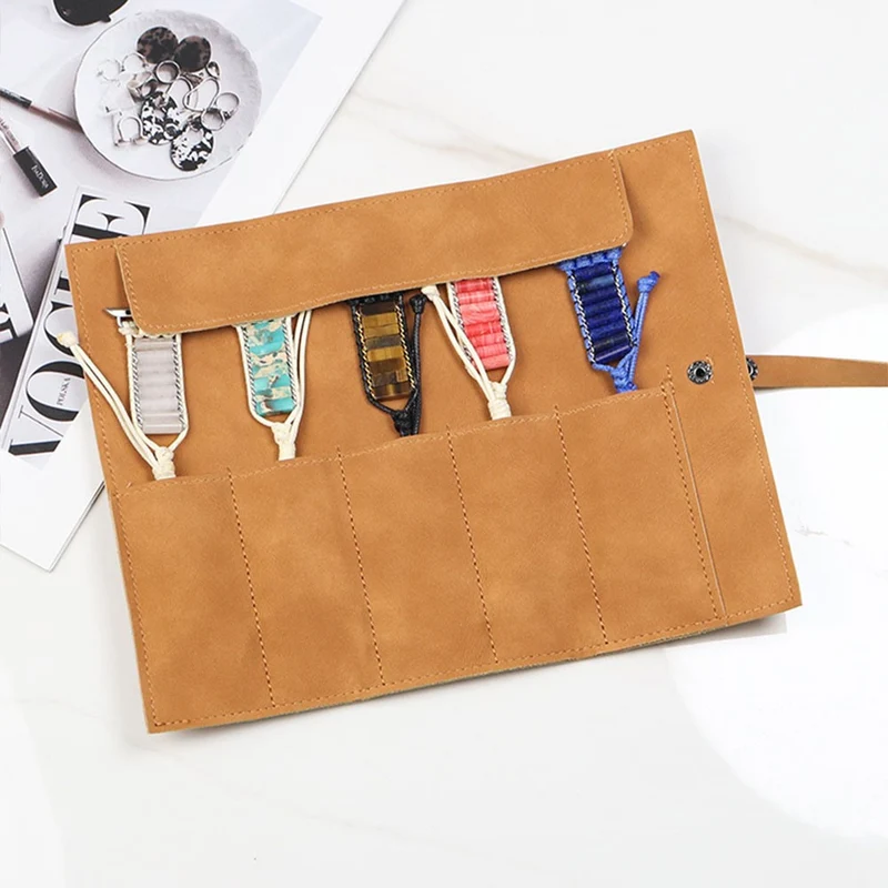Retro-Uhren-Aufbewahrungstasche aus Leder mit 5 Fächern