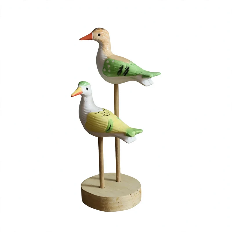 Holz-Vogel Dekofigur, Tischdeko im Neuchinesischen Stil