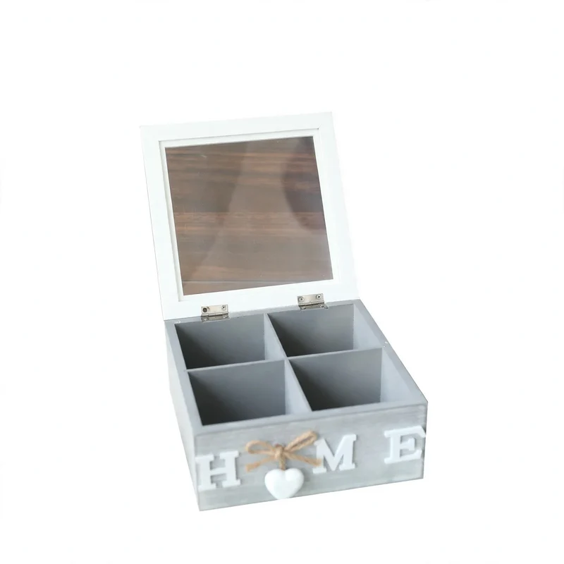 Holz-Aufbewahrungsbox mit Fächern, modernes Design