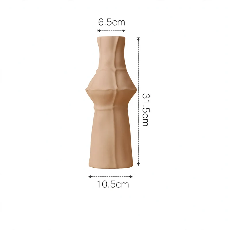 Geometrische Keramik-Vase im Nordischen Stil