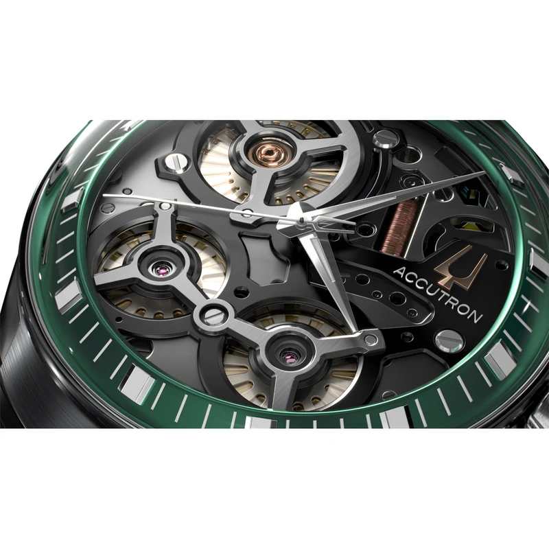 Bulova Accutron DNA 2ES8A001 Herrenuhr Grün • Saphirglas • 720 Tage Gangreserve