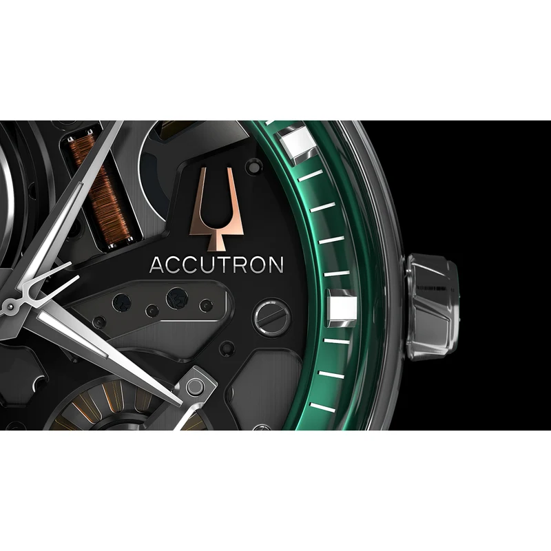 Bulova Accutron DNA 2ES8A001 Herrenuhr Grün • Saphirglas • 720 Tage Gangreserve