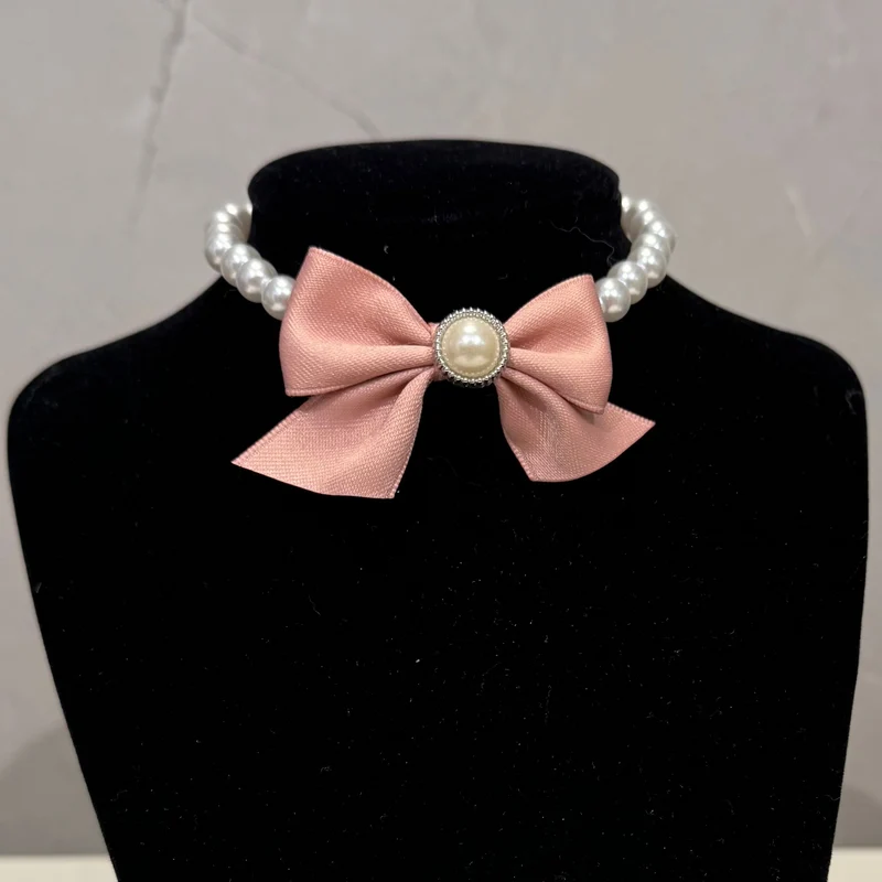 Haustier-Halsband mit Perlenschleife