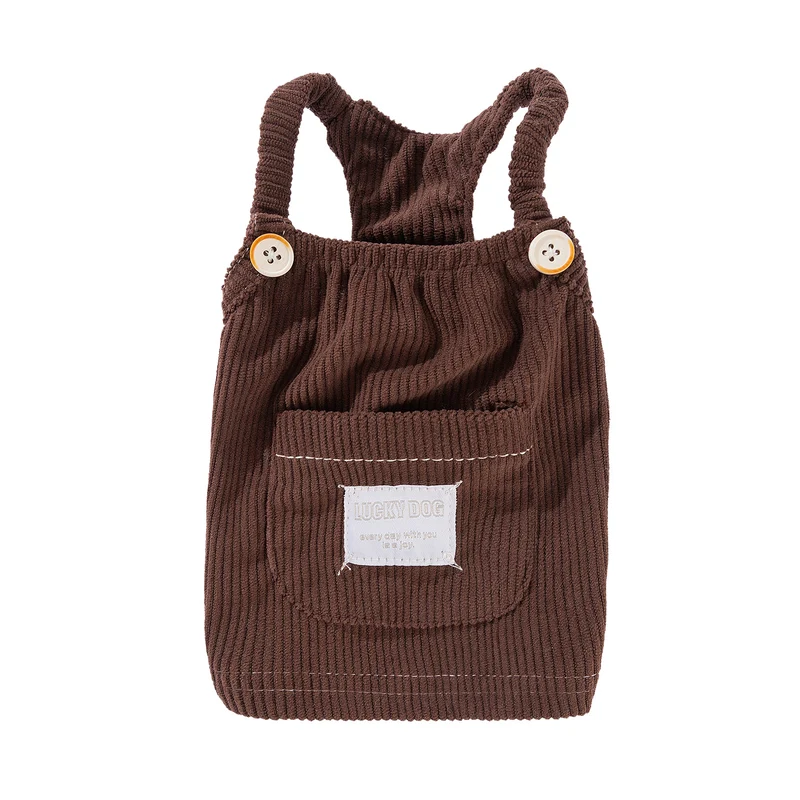 Hundeträgerkleid aus Kord, mit Tasche