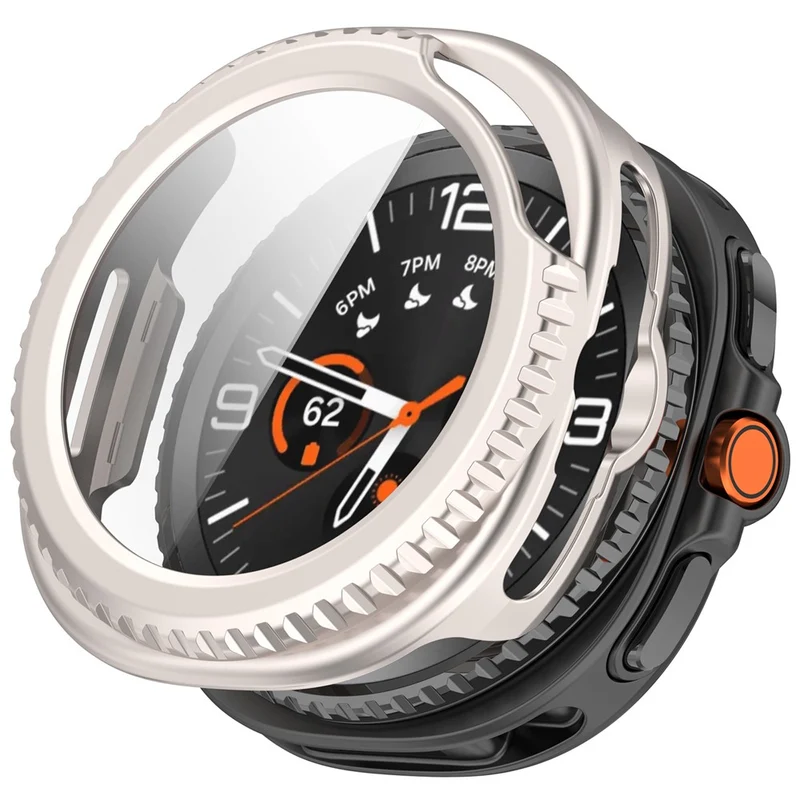 Super Modisch Samsung Galaxy Watch8 Classic 46mm Glas und Silikon Hülle