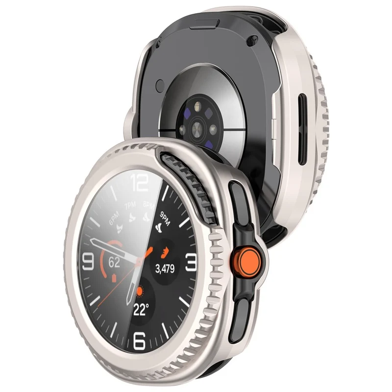 Super Modisch Samsung Galaxy Watch8 Classic 46mm Glas und Silikon Hülle