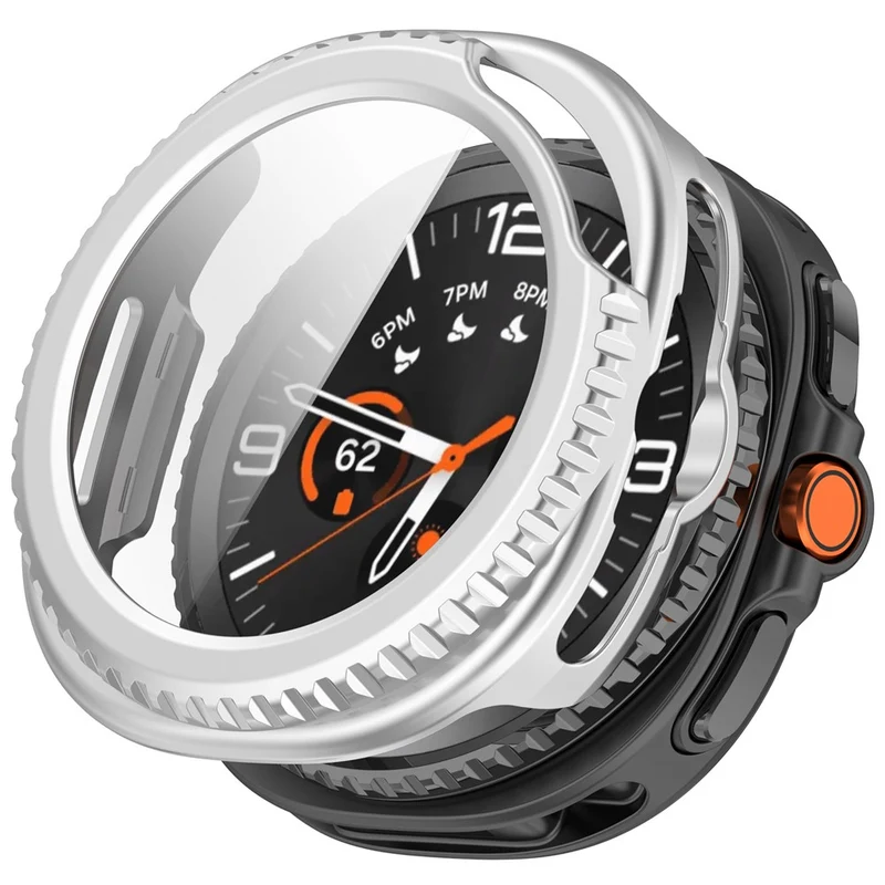 Super Modisch Samsung Galaxy Watch8 Classic 46mm Glas und Silikon Hülle