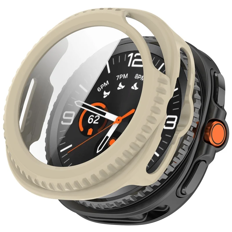 Super Modisch Samsung Galaxy Watch8 Classic 46mm Glas und Silikon Hülle