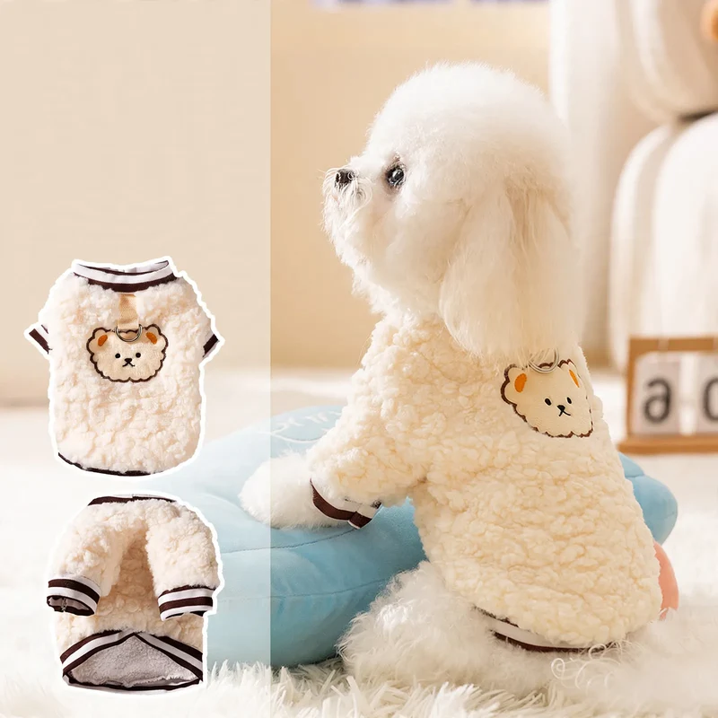 Fleece-Kleidung für Hunde und Katzen, zwei Beine, Winter