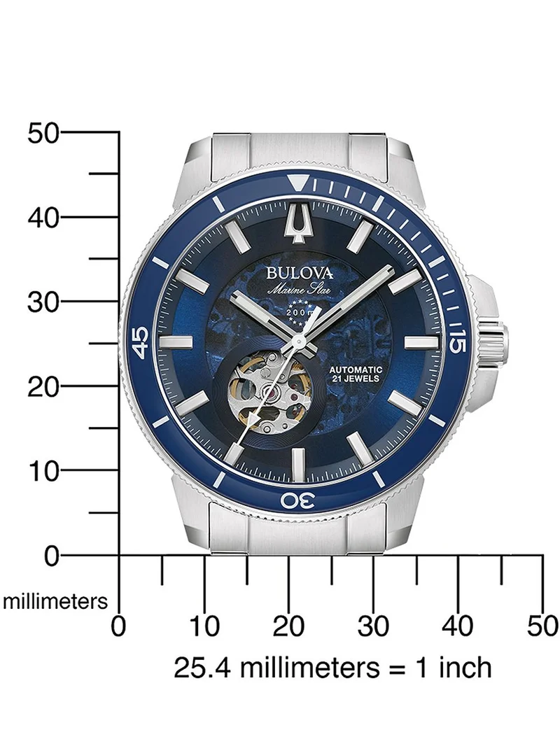 Bulova Marine Star 96A289 Herren Armbanduhr Blau • Automatikwerk • Mineralglas