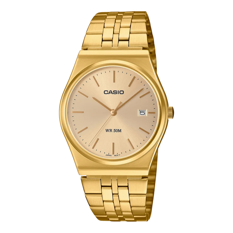 Casio MTP-B145G-9AVEF Herrenuhr Quarz Goldfarben • Mineralglas • Retro-Design