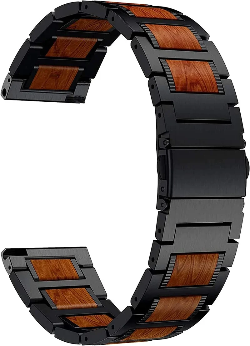 Motorola Moto Watch Ultra Holz-/ Stahlarmband (Schwarz)