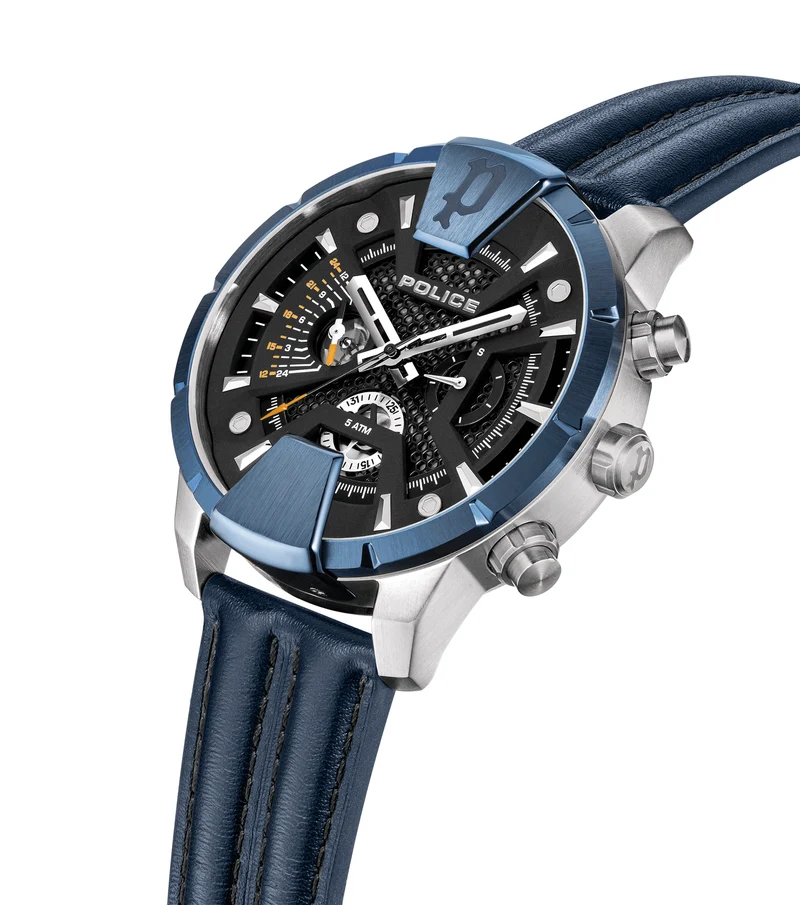 Police Huntley PEWJF2203709 Herrenuhr Blau • Multifunktion • 5 ATM Wasserdicht