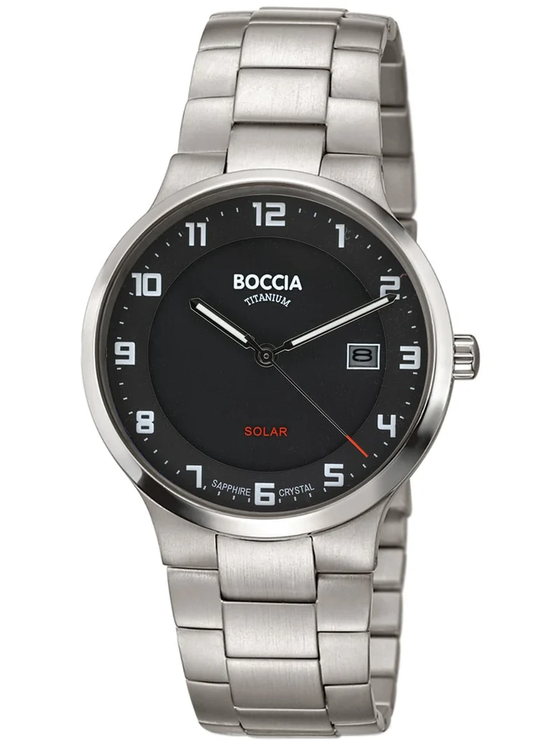 Boccia 3652-05 Herren Solaruhr Titan Anthrazit • Saphirglas • Leuchtzifferblatt