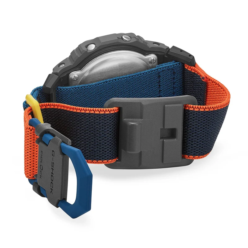 Casio DW-5600MNC-8A2ER G-Shock Origin Armbanduhr Anthrazit/Blau • FIDLOCK® Magnetschließe • Biobasiertes Resin