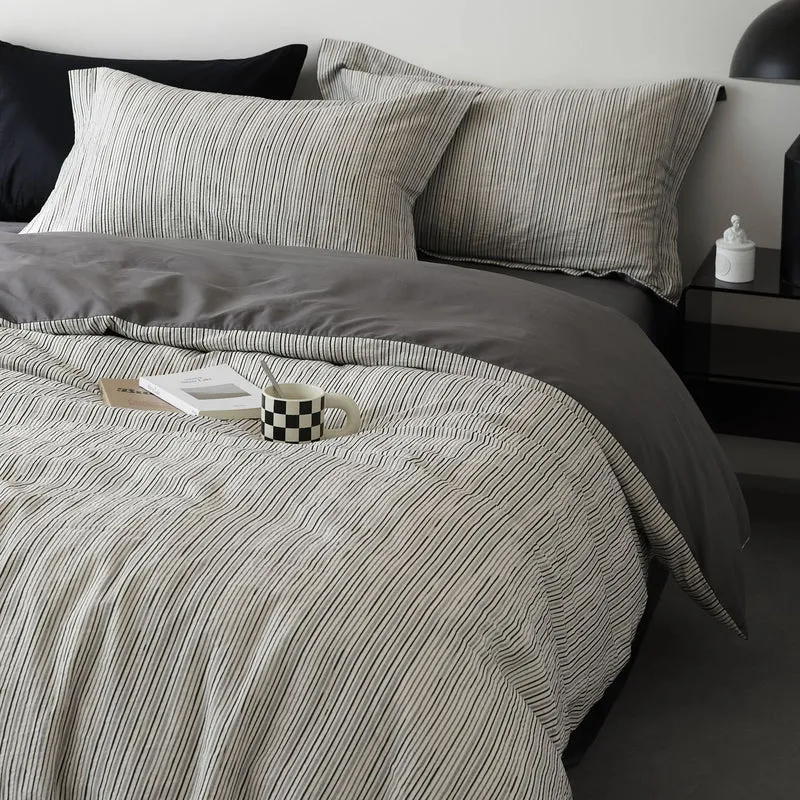 Bettwäsche-Set, 4-teilig, Baumwolle, Minimalist-Design
