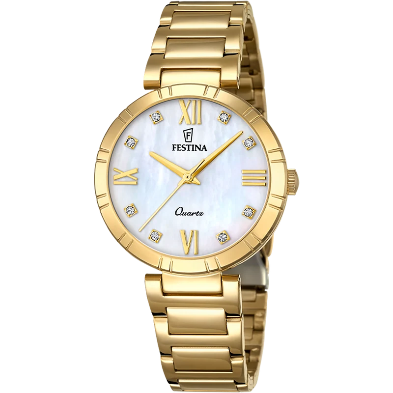 Festina Mademoiselle F16938/2 Damenuhr • Perlmutt-Zifferblatt • Mineralglas