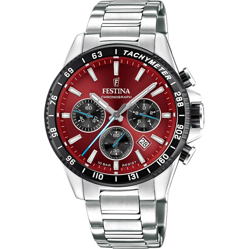 Festina Timeless Chronograph F20560/7 Herrenuhr Rot • Chronograph • Miyota Quarzwerk