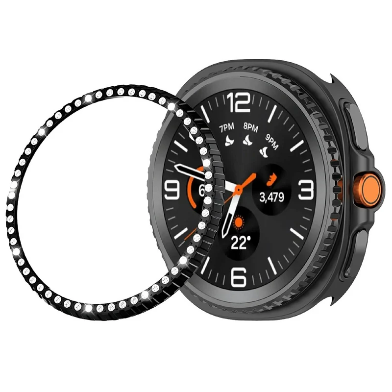 Mega Stylisch Samsung Galaxy Watch8 Classic 46mm Metall und Strass Hülle