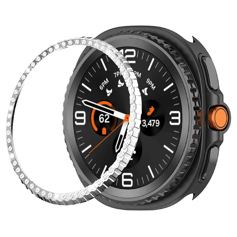 Mega Stylisch Samsung Galaxy Watch8 Classic 46mm Metall und Strass Hülle