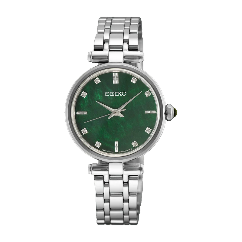 Seiko HGH006P1 Damen Armbanduhr • Saphirglas • Perlmutt-Zifferblatt mit Diamanten