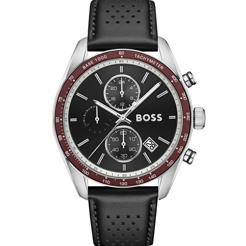 BOSS Grand Prix 1514343 Herrenuhr Schwarz • Quarzwerk • Klassisches Design