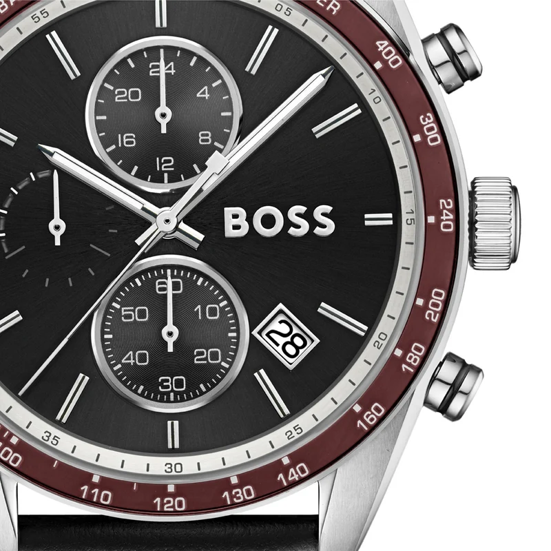 BOSS Grand Prix 1514343 Herrenuhr Schwarz • Quarzwerk • Klassisches Design