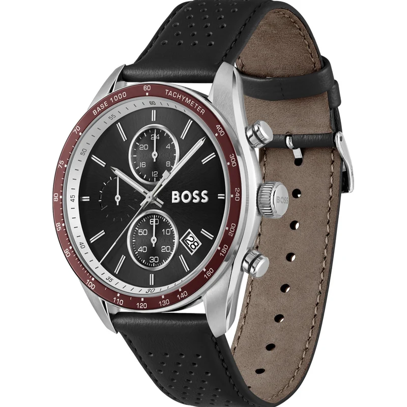 BOSS Grand Prix 1514343 Herrenuhr Schwarz • Quarzwerk • Klassisches Design