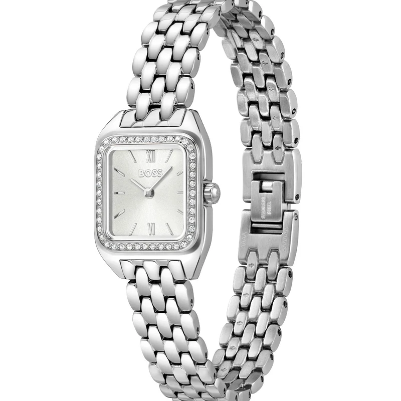 BOSS Mae Petite 1502882 Damenuhr Metallic Grau • Mineralglas • Edelstahlgehäuse
