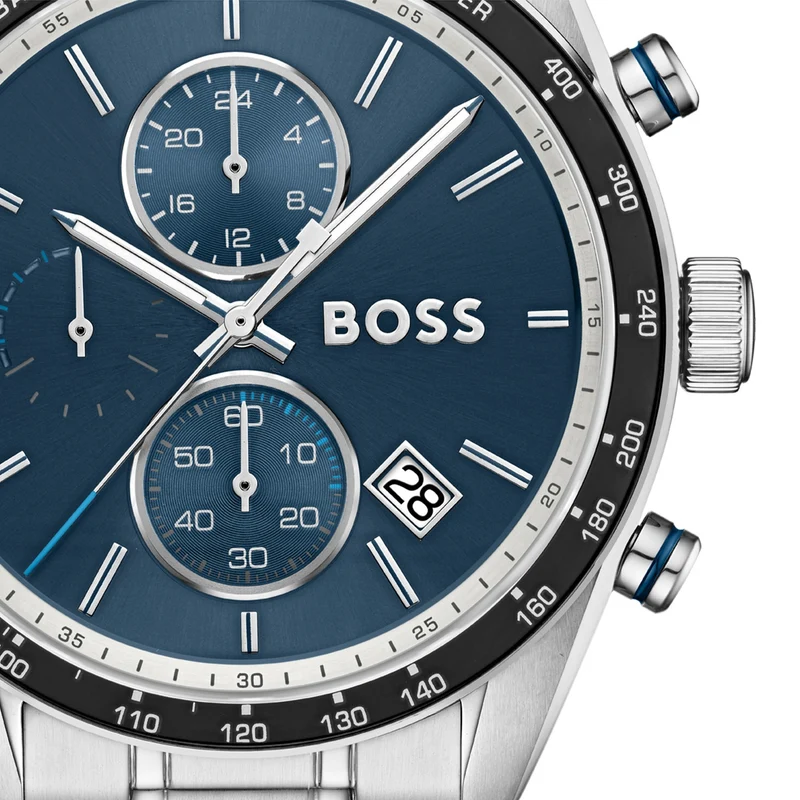 BOSS Grand Prix 1514344 Herrenuhr Schwarz • Quarzwerk • Chronograph-Design