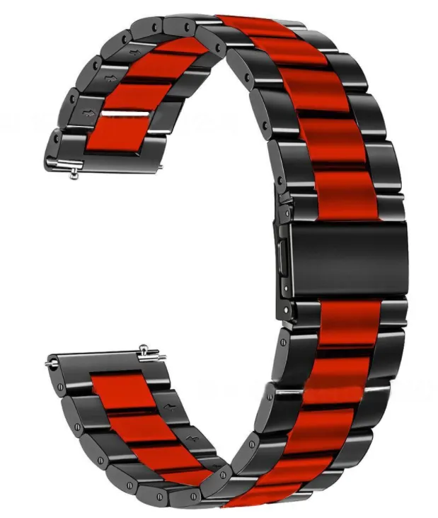 Motorola Moto Watch Ultra Stahlarmband (Schwarz/Rot)
