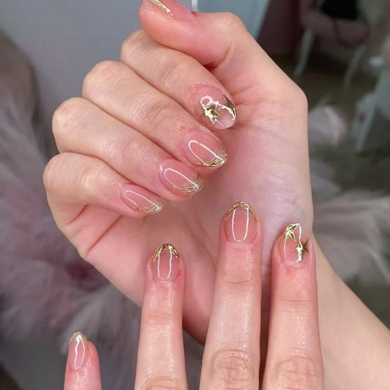 Elegante Gel Press-On Nagelkunst