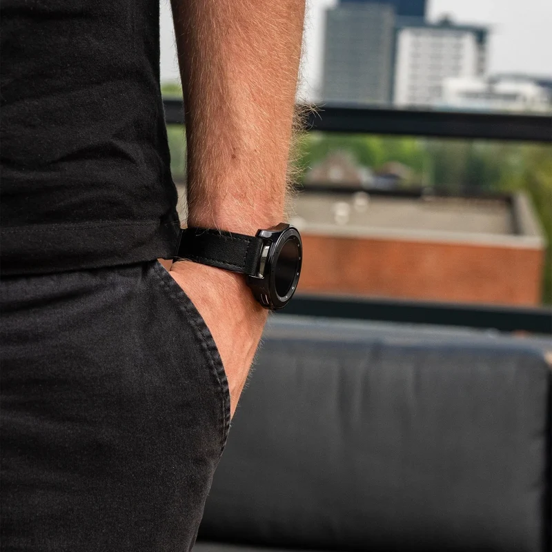 Motorola Moto Watch Ultra D-Buckle Lederarmband (Schwarz)