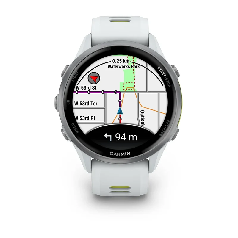 Garmin Forerunner 970 Steinweiss/Titanium Titan mit Silikon-Wechselarmband