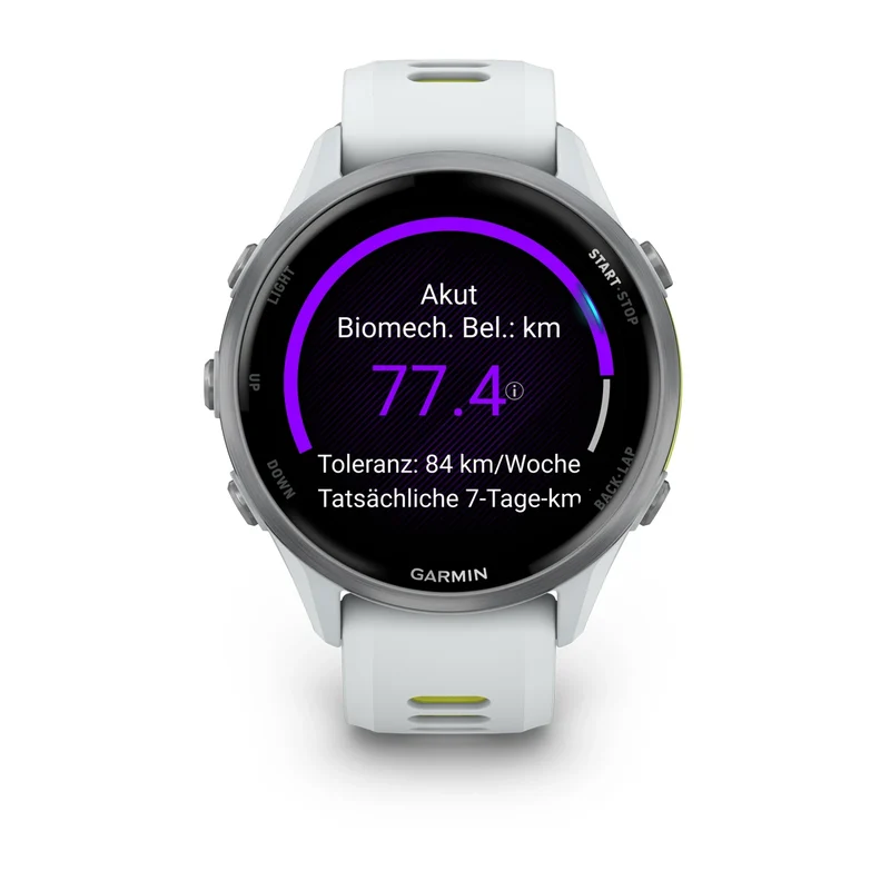 Garmin Forerunner 970 Steinweiss/Titanium Titan mit Silikon-Wechselarmband