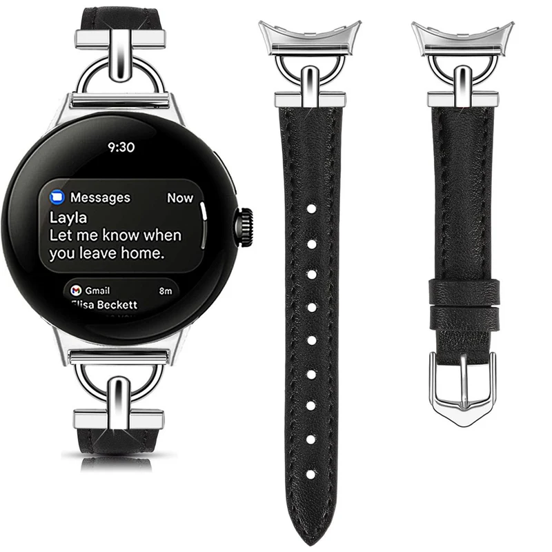 Unglaublich Widerstandsfähig Google Pixel Watch 3 XL 45mm Echtes Leder Armband