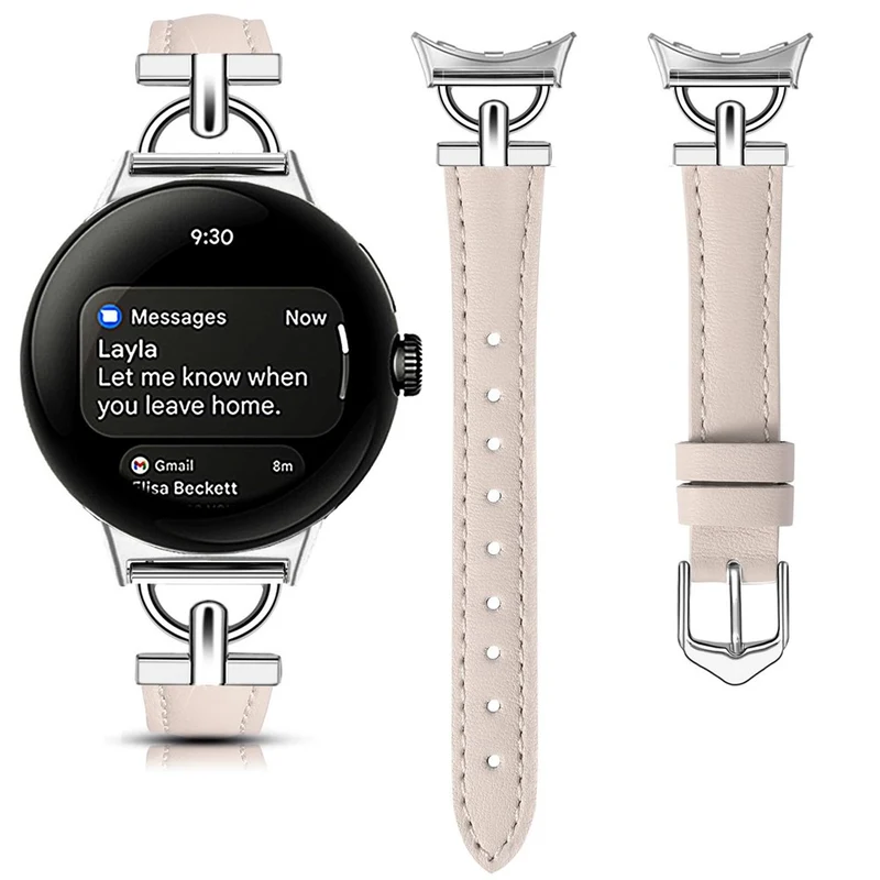 Unglaublich Widerstandsfähig Google Pixel Watch 3 XL 45mm Echtes Leder Armband