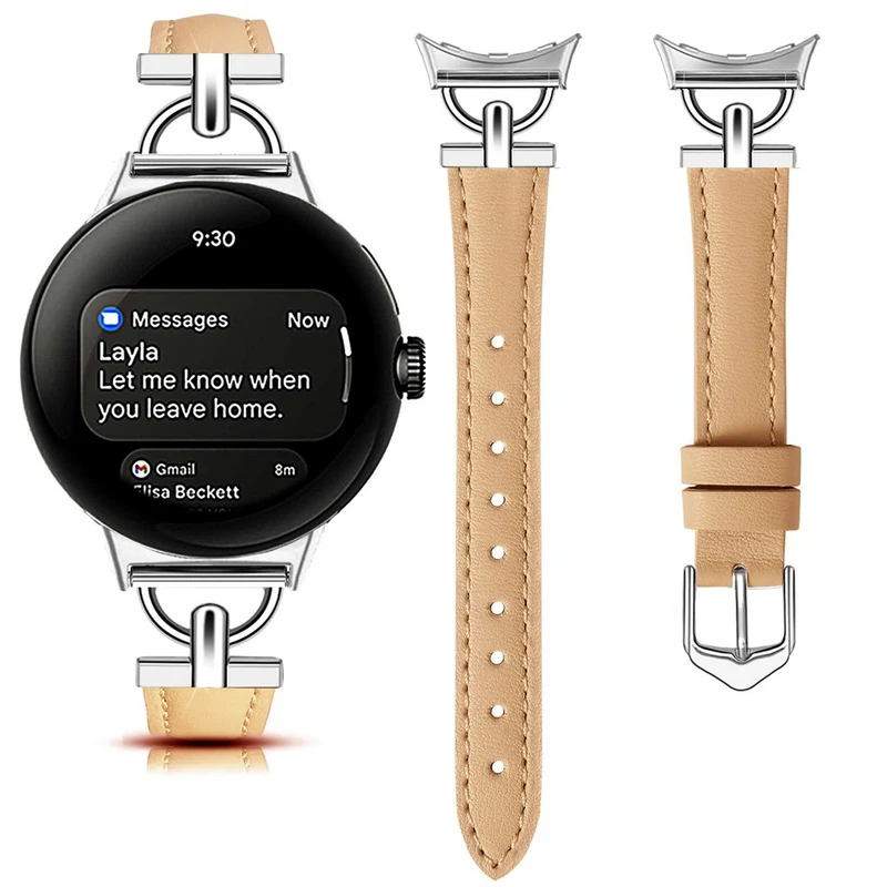 Sehr Robust Google Pixel Watch 3 41mm / Google Pixel Watch 2 Echtes Leder Universell Armband