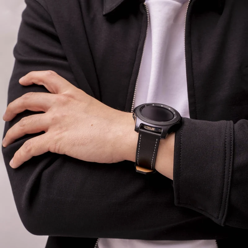 Motorola Moto Watch Ultra Lederarmband 'One Push' (Schwarz)