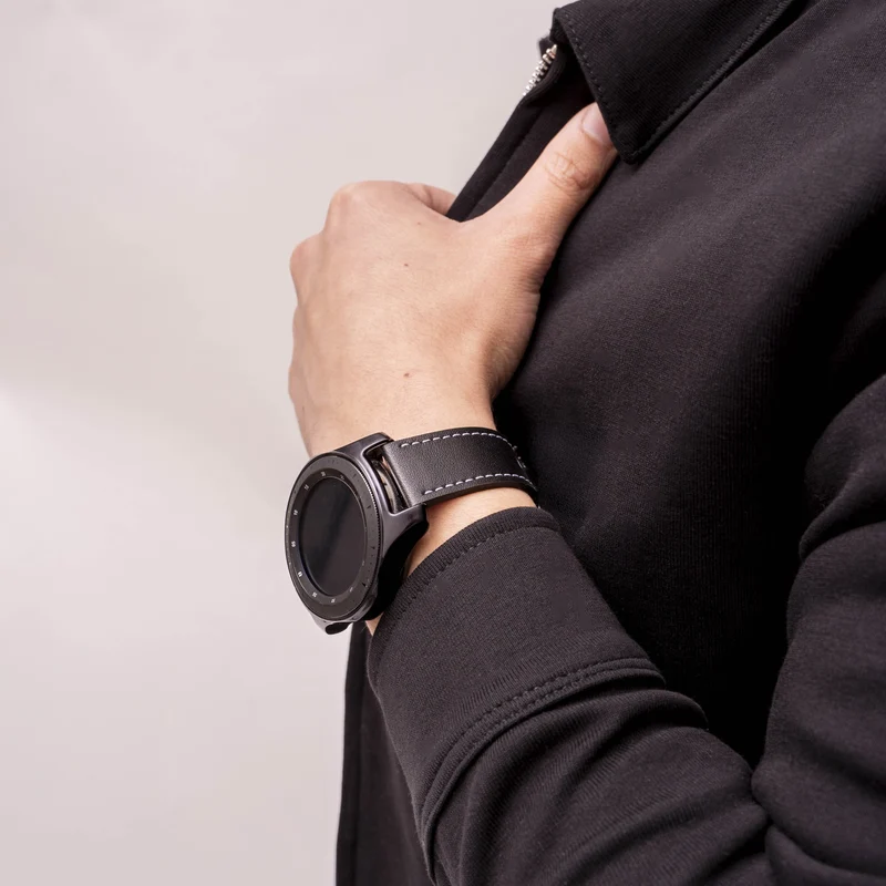 Motorola Moto Watch Ultra Lederarmband 'One Push' (Schwarz)