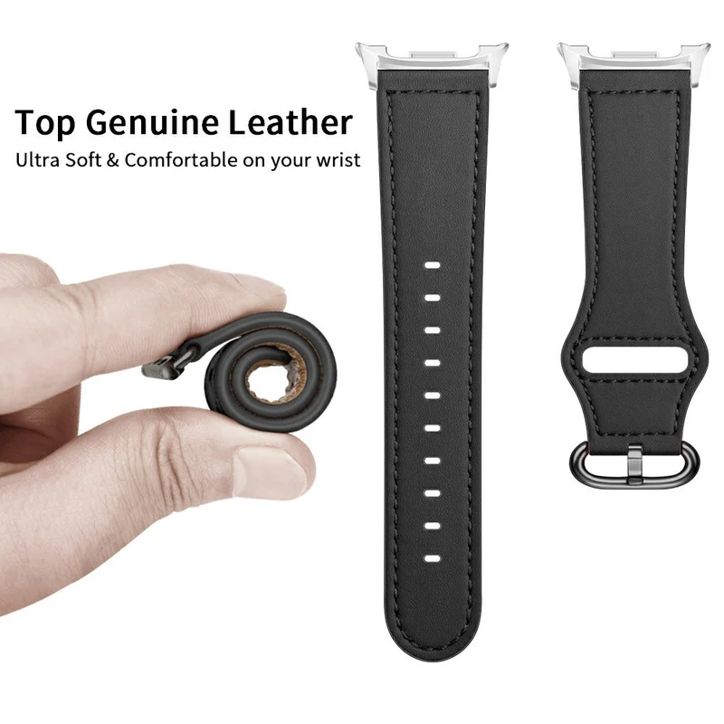 Zeitlos Samsung Galaxy Watch8 40mm / Samsung Galaxy Watch8 44mm Echtes Leder Universell Armband