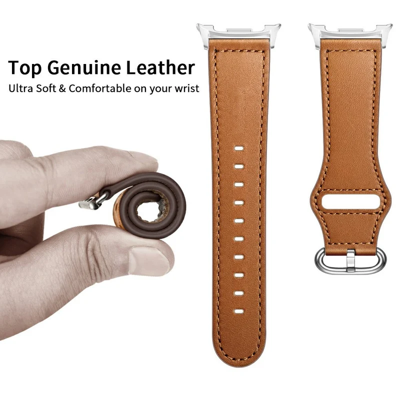 Zeitlos Samsung Galaxy Watch8 40mm / Samsung Galaxy Watch8 44mm Echtes Leder Universell Armband