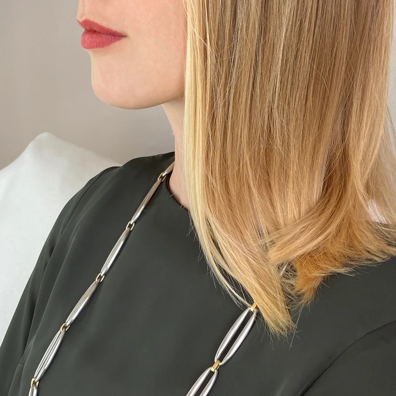 M&M lange Gliederkette Oval Collection bicolor | Modell 310