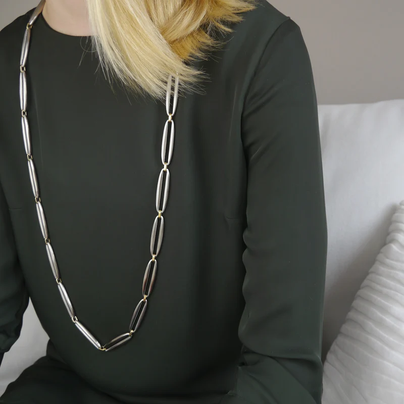 M&M lange Gliederkette Oval Collection bicolor | Modell 310
