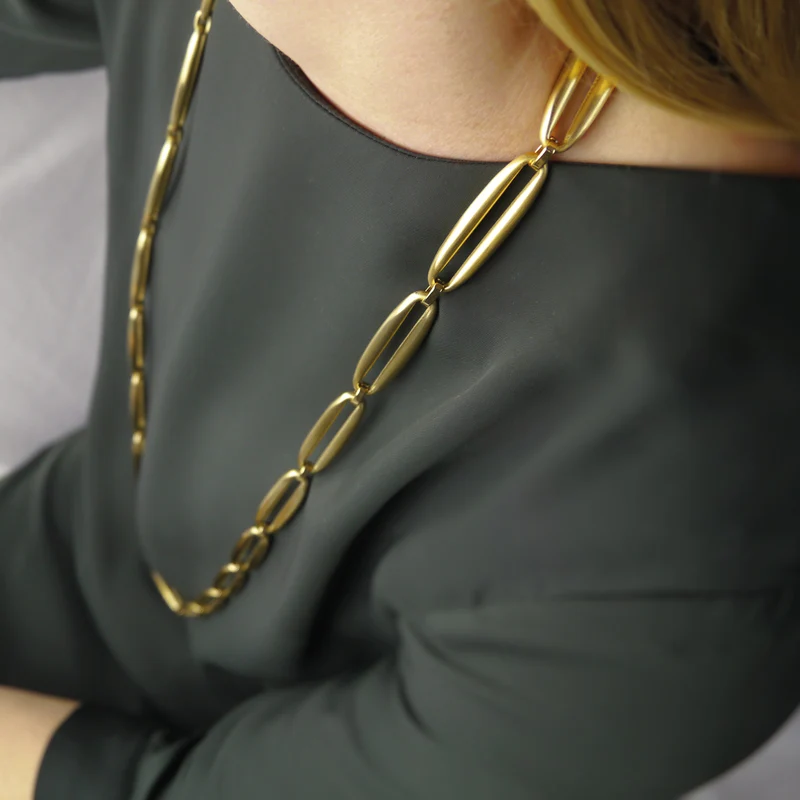 M&M lange Gliederkette Oval Collection Gold | Modell 410