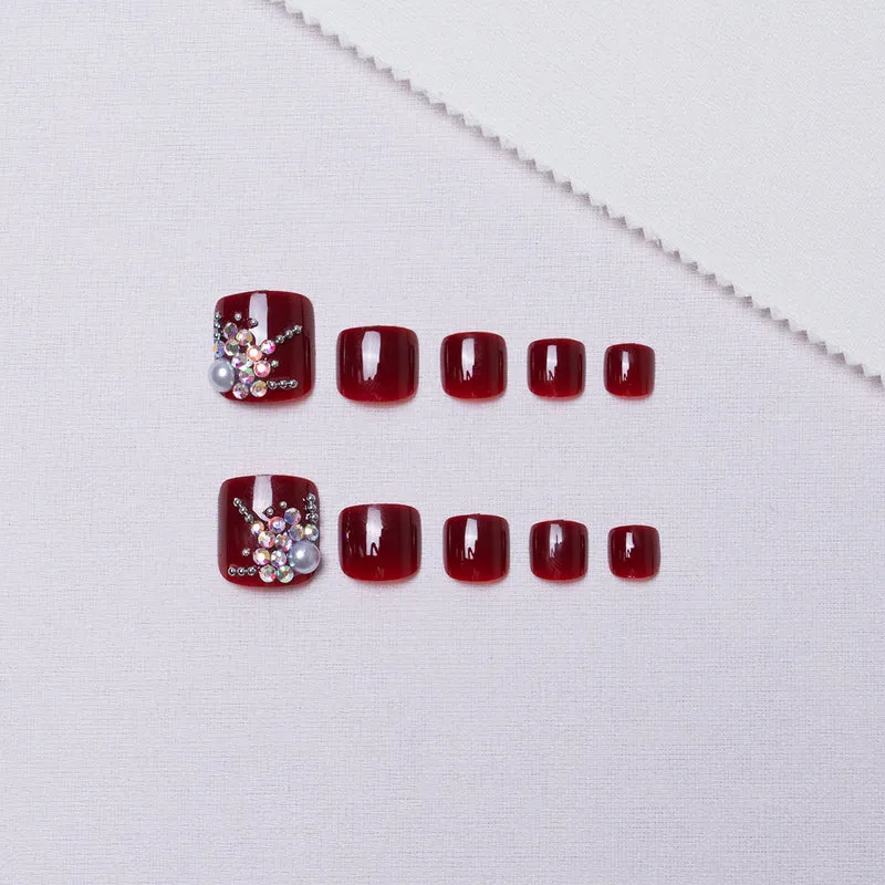 Dekorative Strass-Pediküre-Nagelkunst 1791110369