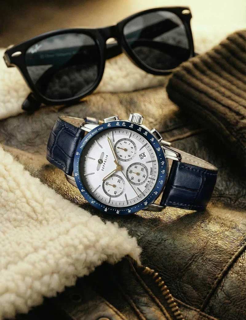 Zeppelin New York 8878-1 Herrenuhr Silber • Chronograph • 5 ATM wasserdicht